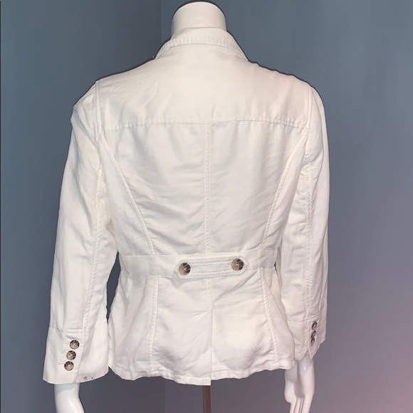 ANTHROPOLOGIE Hei Hei White cotton ruffle blazer - Picture 3 of 8